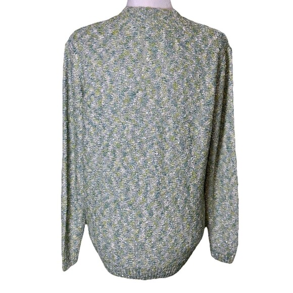 Alfred Dunner Women's Green Sequin Boucle Knit Cardigan Quiet Luxury Classic Med - Picture 3 of 8